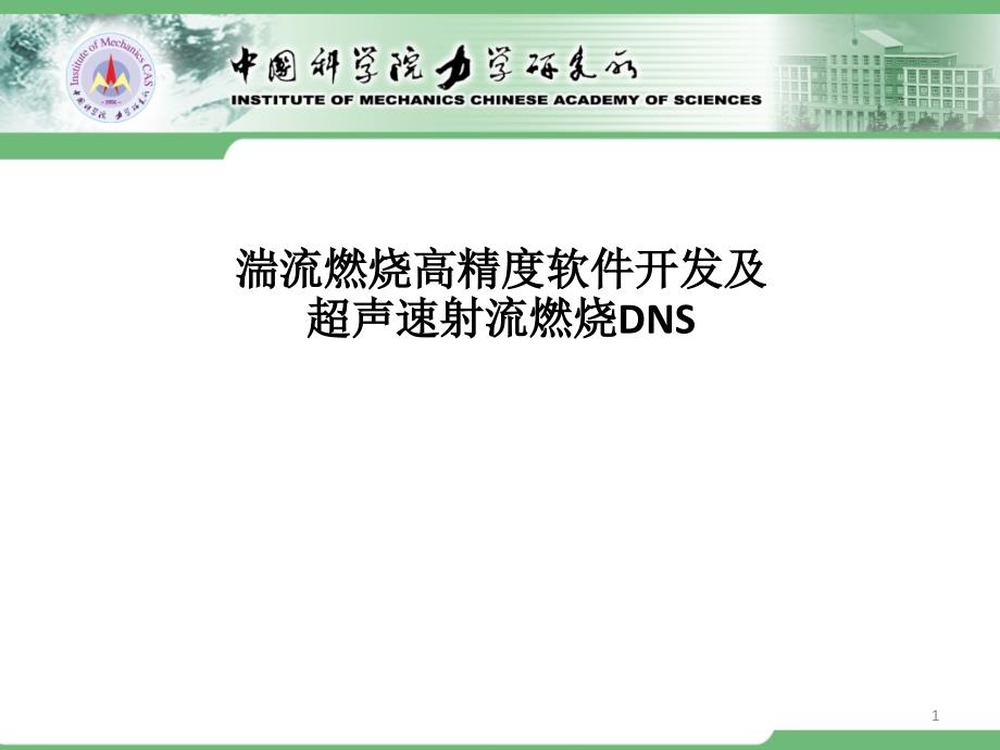 湍流燃烧高精度数值模拟软件开发及射流燃烧DNS课件_第1页