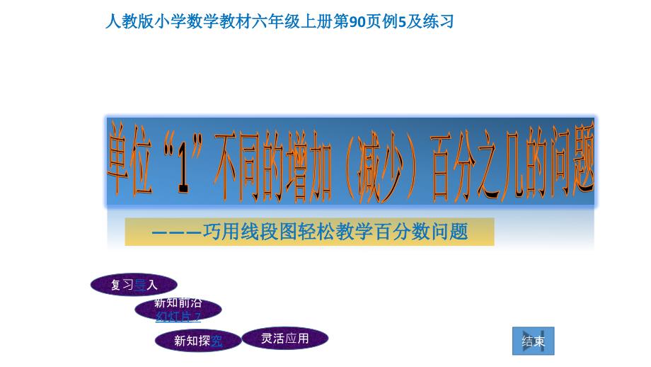 人教版六年级数学上册6-百分数(一)——-单位“1”不同的增加(减少)百分之几的问题-ppt课件_第1页