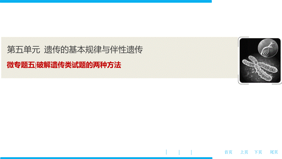 第五单元--微专题五--破解遗传类试题的两种方法课件_第1页