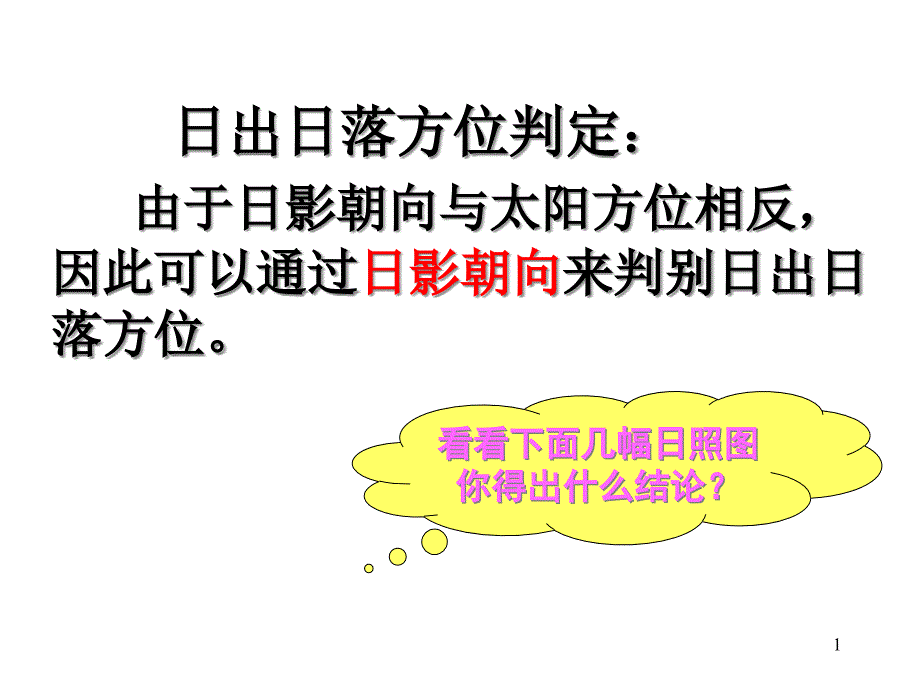 地理学科日出日落方位及太阳视运动课件_第1页