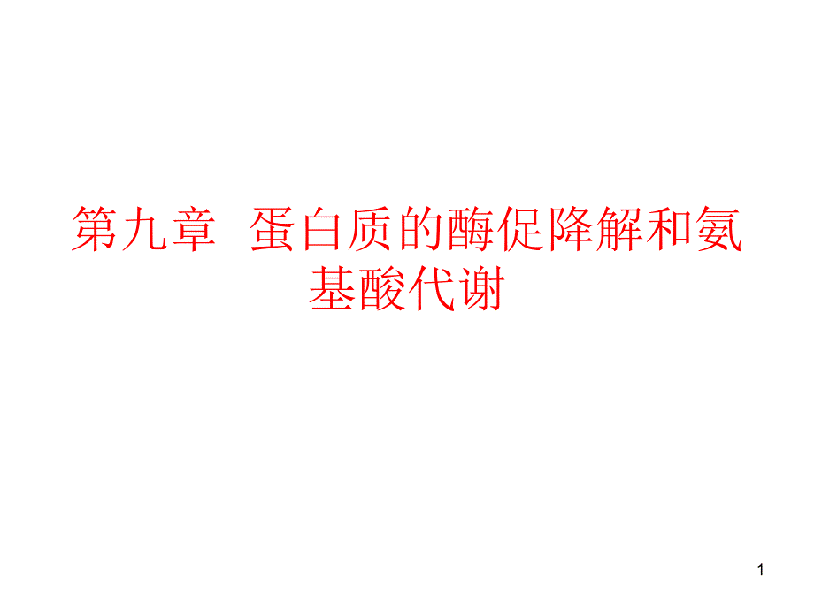 生物化学第九章蛋白质的酶促降解和氨基酸的代谢课件_第1页