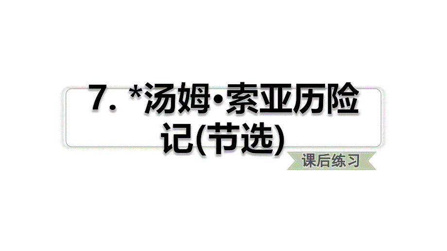 六年级下册语文习题汤姆&amp#183;索亚历险记(节选)人教部编版课件_第1页