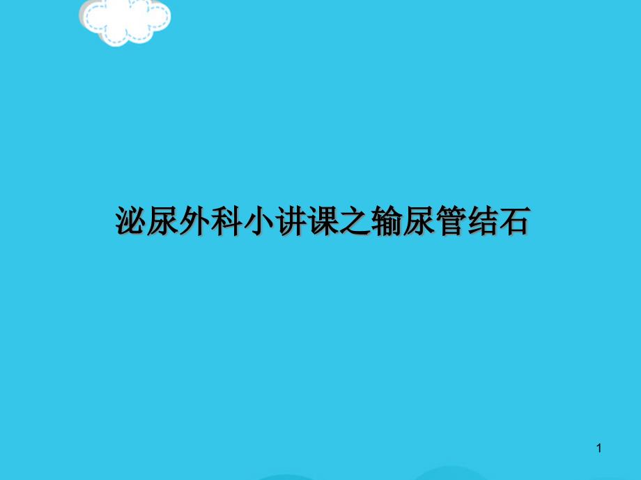 泌尿外科小讲课之输尿管结石PPT优质资料课件_第1页