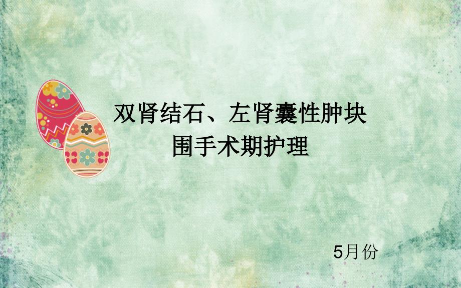 双肾结石、左肾囊性肿块围手术期护理分析ppt课件_第1页