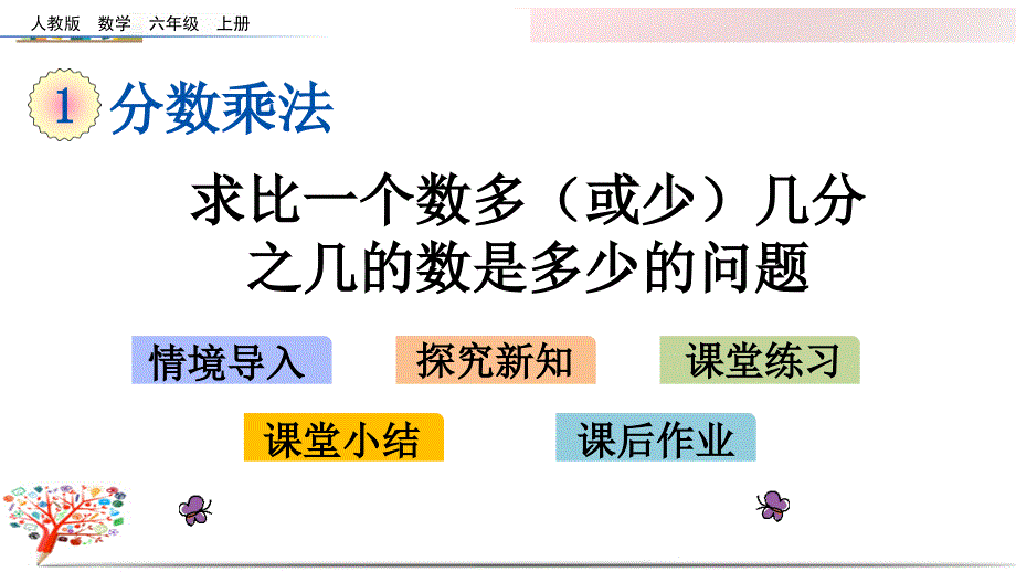 人教版小学六年级数学上册《1.10-求比一个数多(或少)几分之几的数是多少的问题》ppt课件_第1页