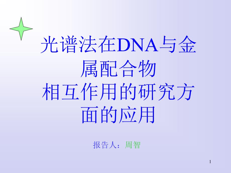 光谱法在DNA与金属配合物相互作用研究方面应用课件_第1页