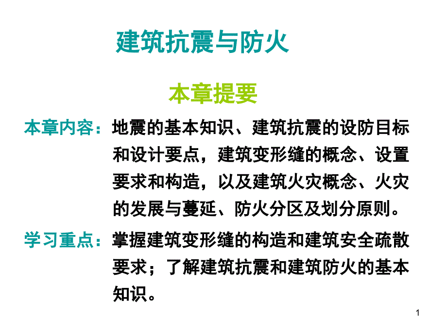 建筑防震与防火课件_第1页