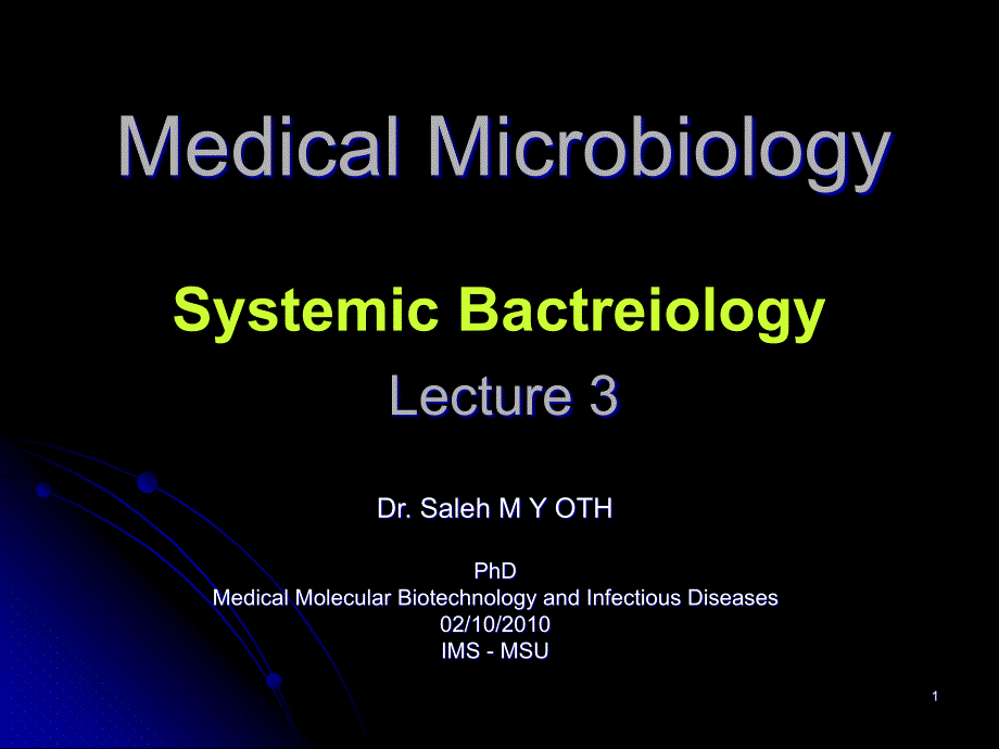 医学授课蓝黑模板之微生物学MedicalMicrobppt课件_第1页