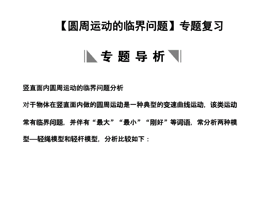 高一【圆周运动的临界问题】专题ppt课件_第1页