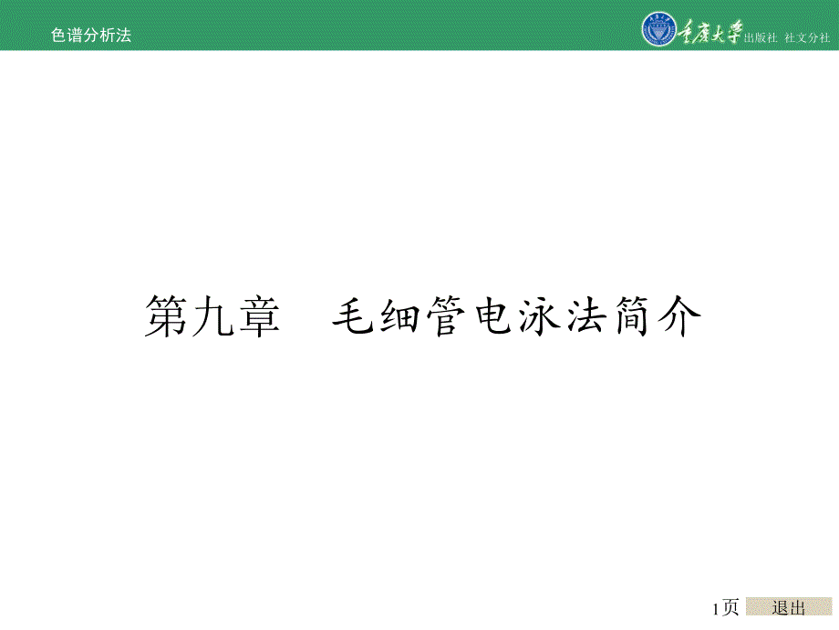 色谱分析法第九章 毛细管电泳法简介_第1页