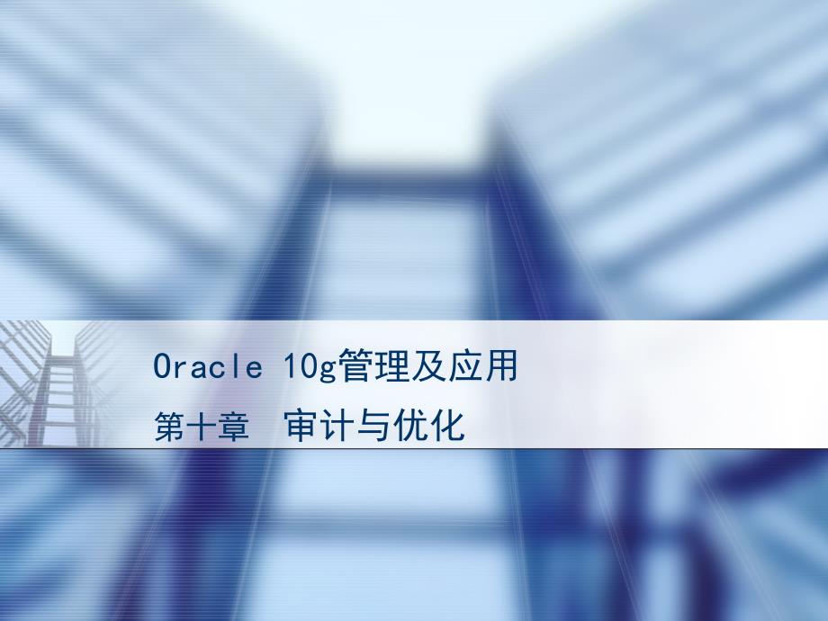 《Oracle10g管理及应用》-第十章审计与优化ppt课件_第1页