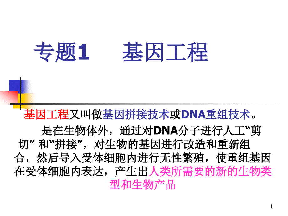 专题1基因工程ppt课件_第1页