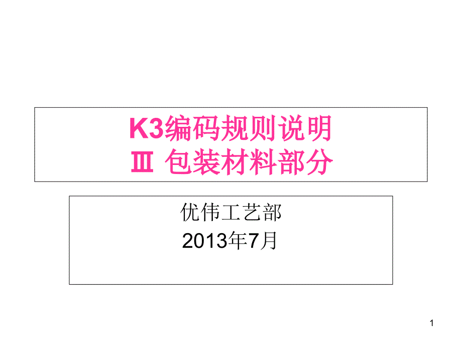 K3编码规则说明3包材解析ppt课件_第1页