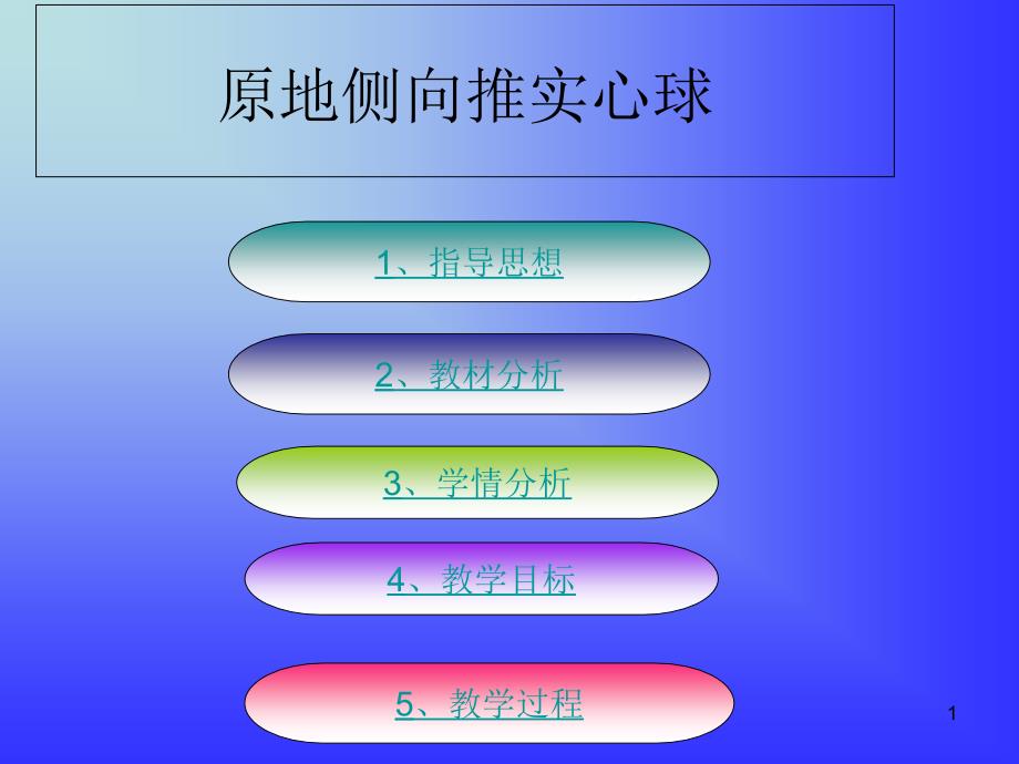 原地侧向推实心球教学设计ppt课件_第1页