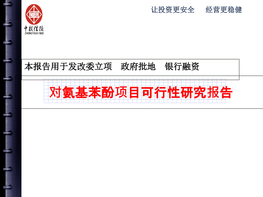 对氨基苯酚项目可行性研究报告ppt课件_第1页