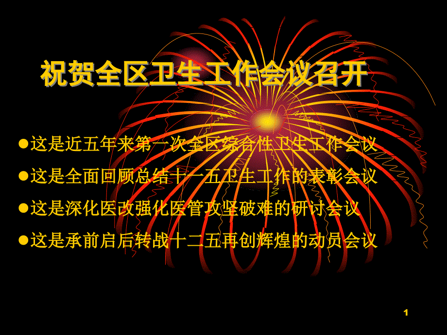 祝贺全区卫生工作会议召开汇总ppt课件_第1页