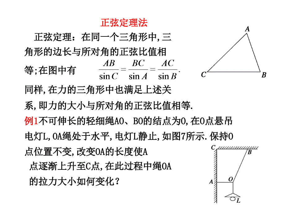 正弦定理和拉密原理法解析ppt课件_第1页