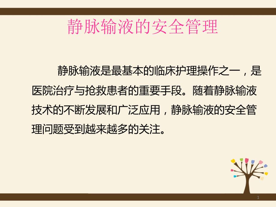 静脉输液治疗的安全管理与风险防范完整版课件_第1页