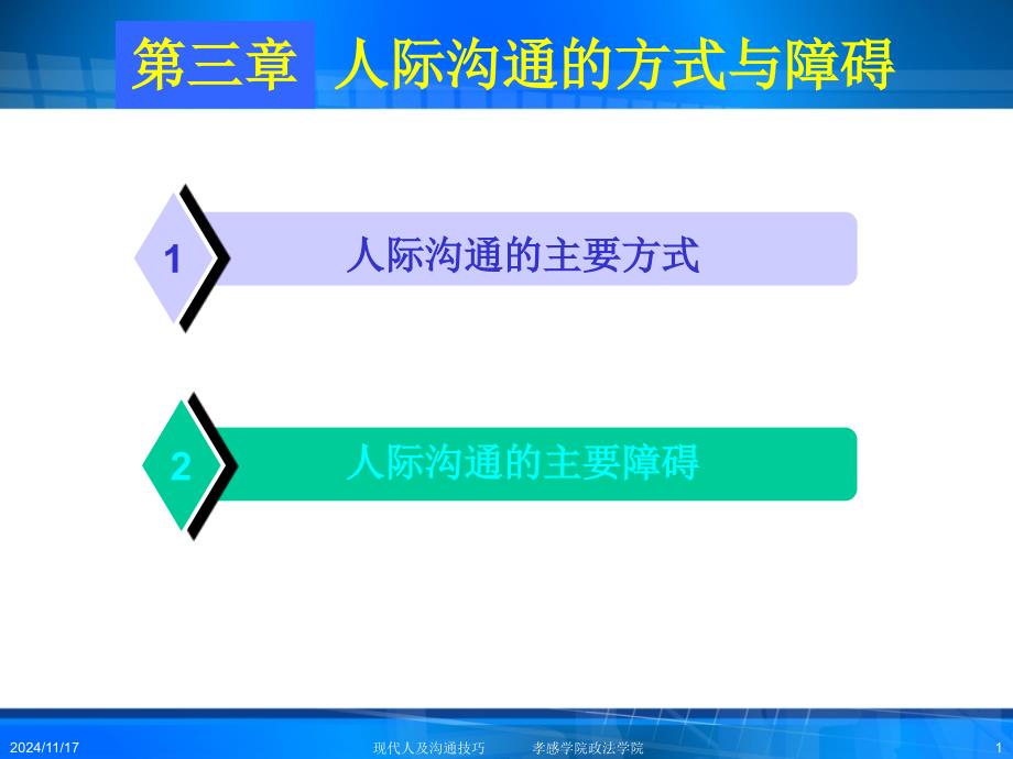 第三章人际沟通的方式与障碍ppt课件_第1页