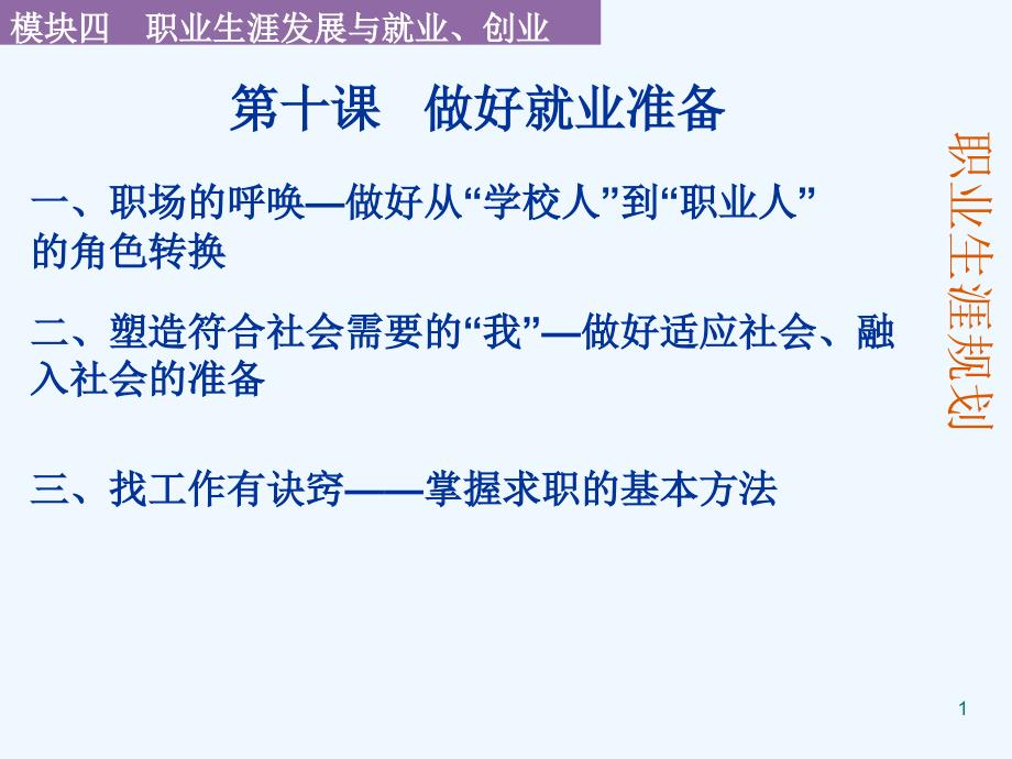 职业生涯规划十课ppt课件_第1页