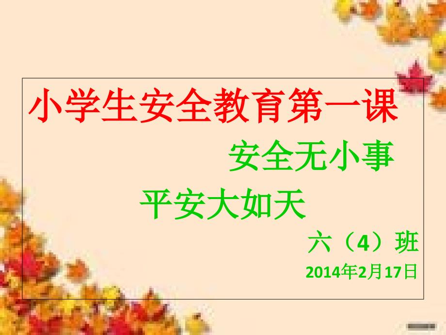 小学生安全教育第一课《安全无小事平安大如天》课件_第1页