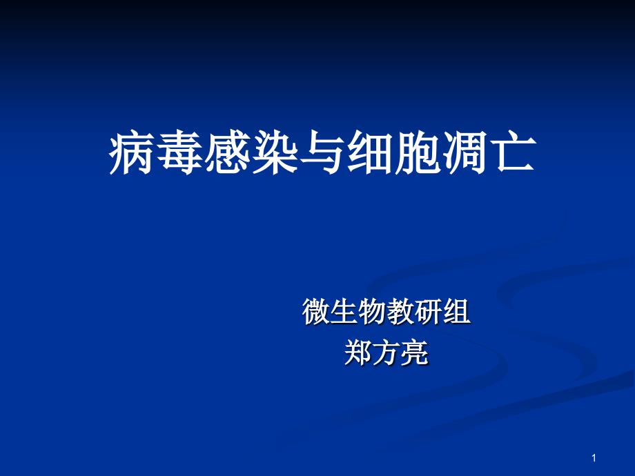 病毒学7病毒感染与细胞凋亡ppt课件_第1页