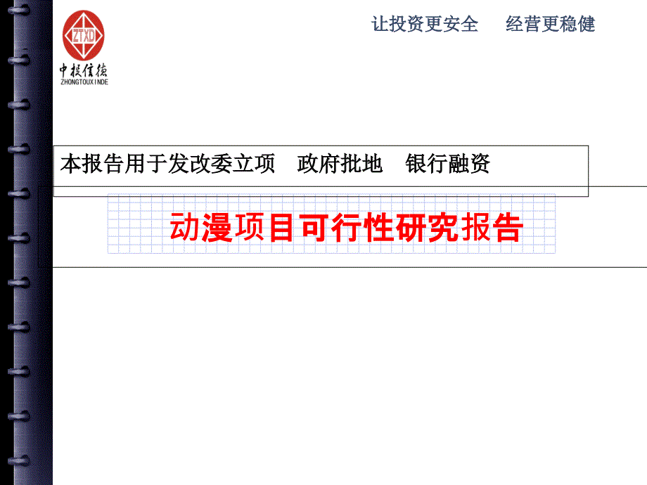 动漫项目可行性研究报告ppt课件_第1页