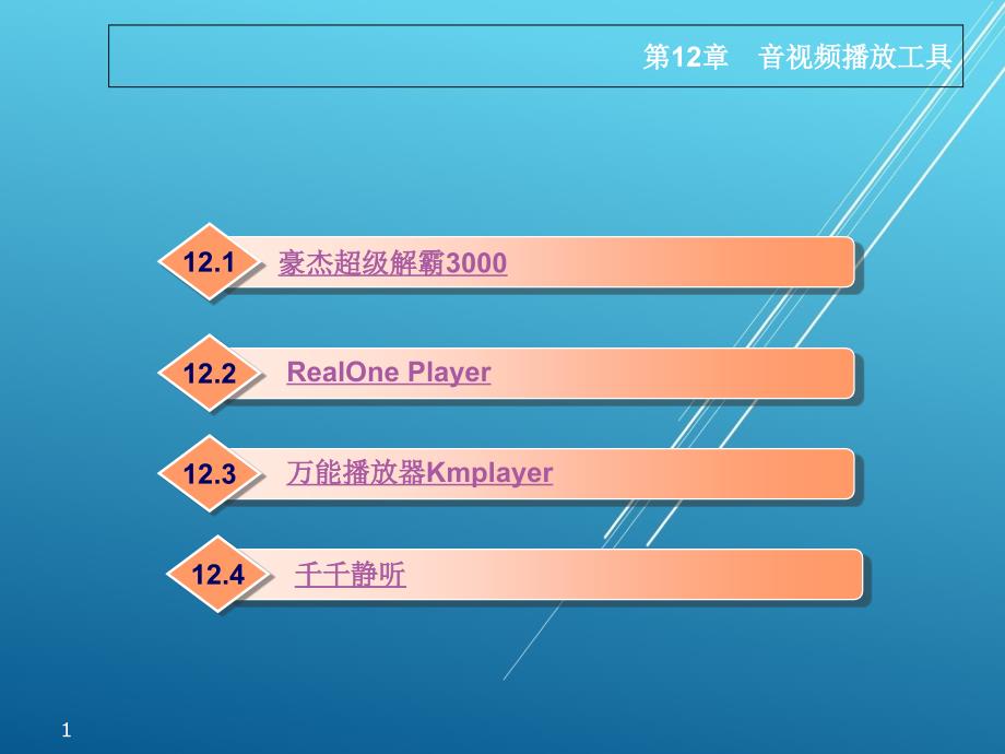 计算机常用软件基础第12章-音视频播放工具ppt课件_第1页
