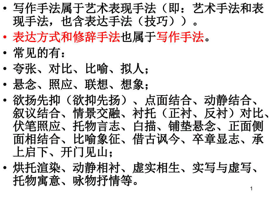 常见的写作手法及其用途ppt课件_第1页