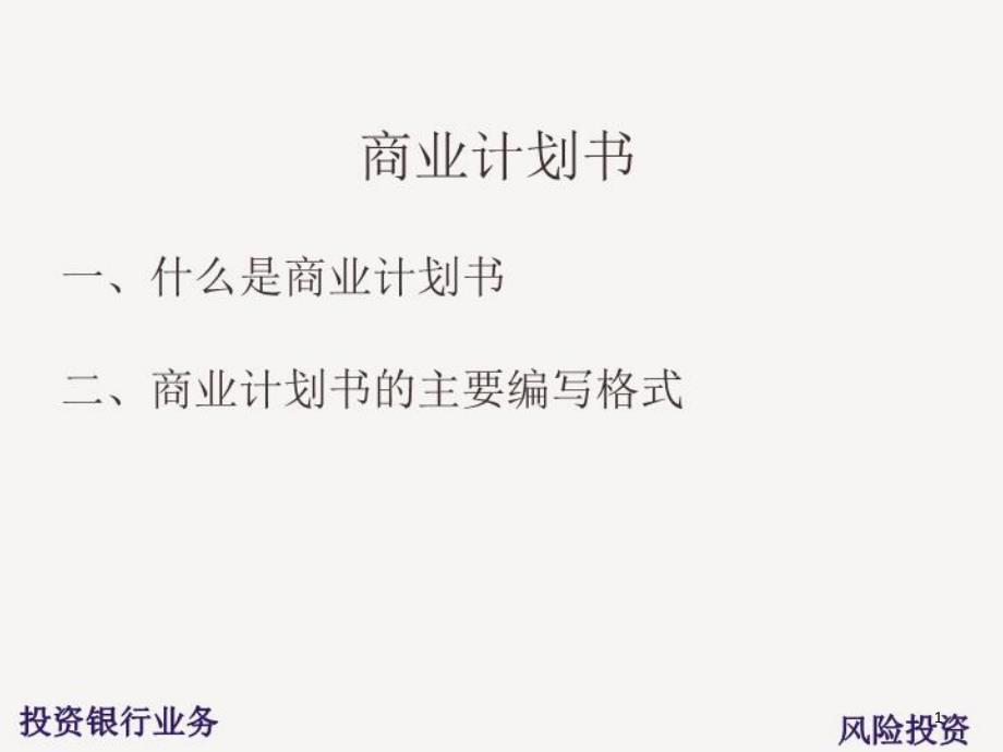 风投商业计划书课件_第1页