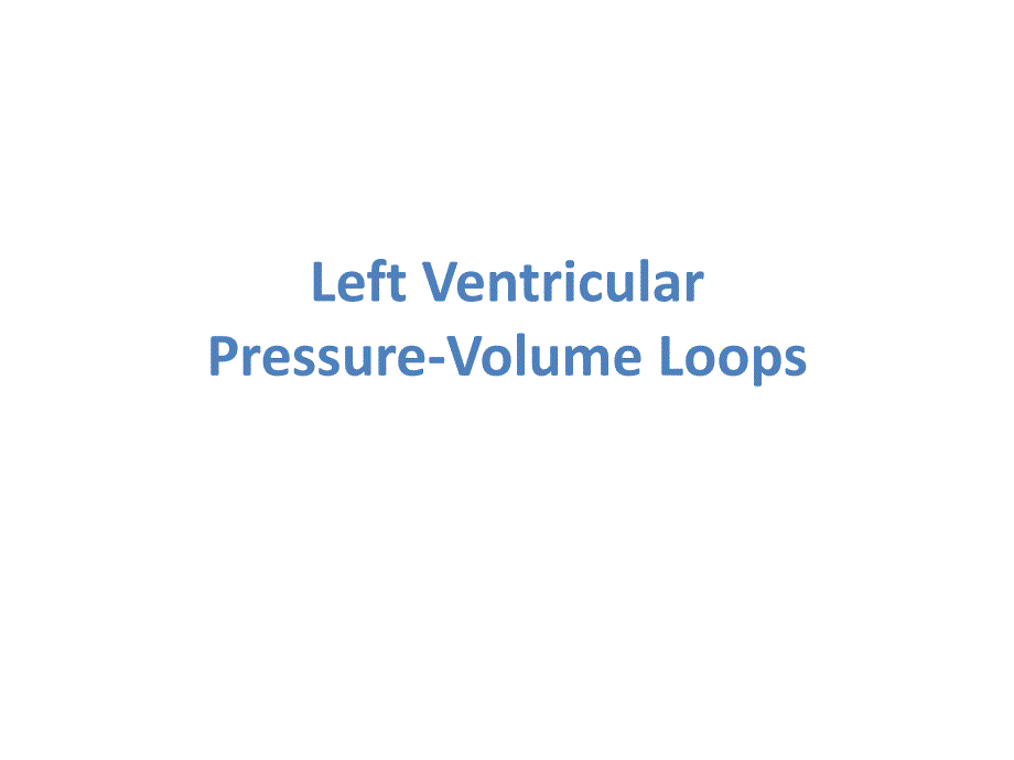 Left-Ventricular-Pressure-Volume-Loops左心室压力容积环ppt课件_第1页