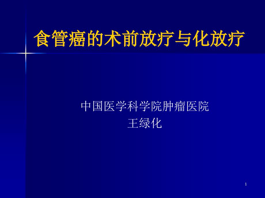 食管癌的术前放疗与化放疗ppt课件_第1页