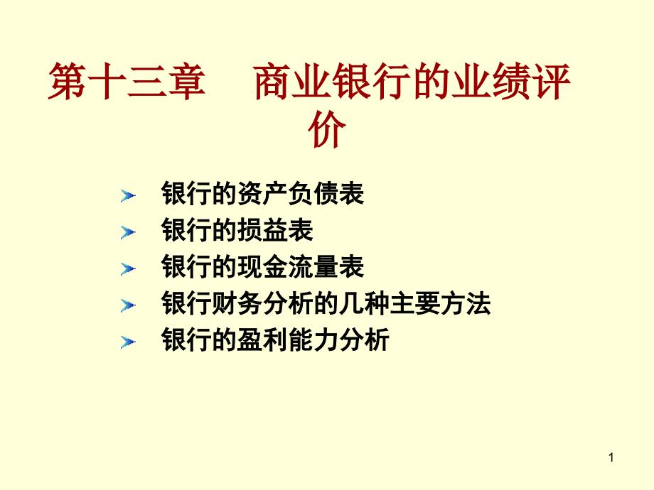 商业银行的业绩评价课件_第1页