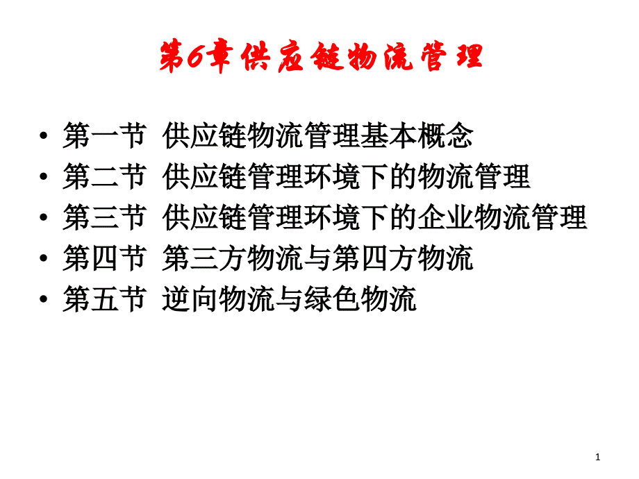 第六章供应链物流管理总结课件_第1页