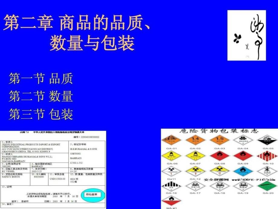 (英语) 第二章 商品的品质数量包装_第1页