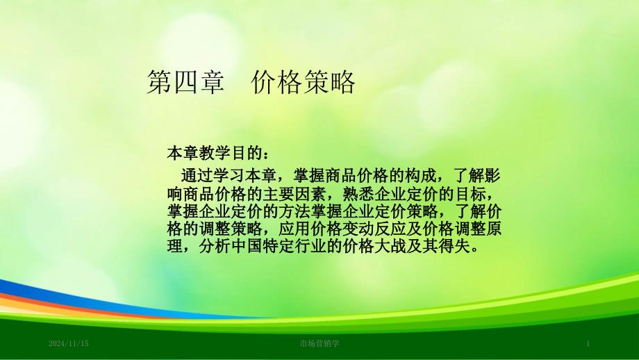 企业定价策略及价格的调整策略概述课件_第1页