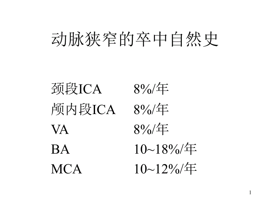 动脉狭窄的卒中自然史颈段ICA8曷课件_第1页