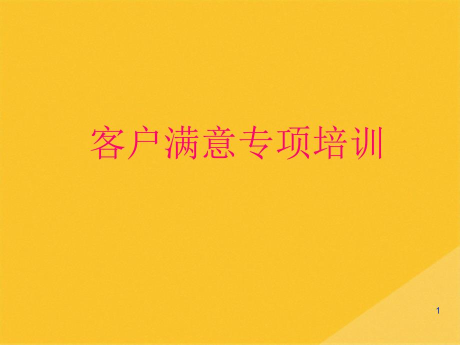 2022年客户满意专项培训教程课件_第1页