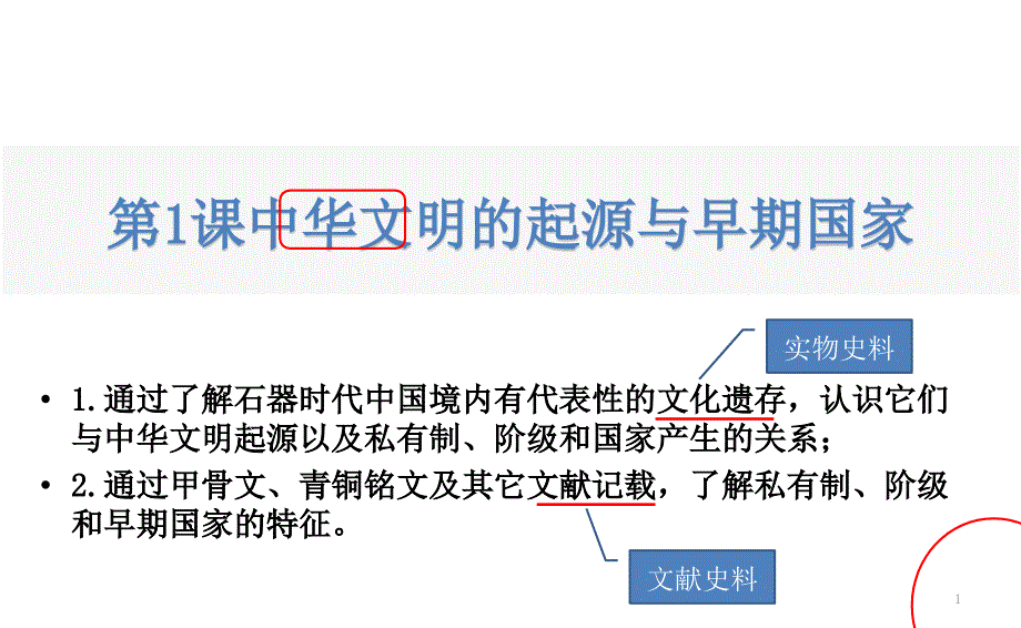 【统编版教材】高中历史必修中外历史纲要上中华文明的起源与早期国家优秀教材课件_第1页