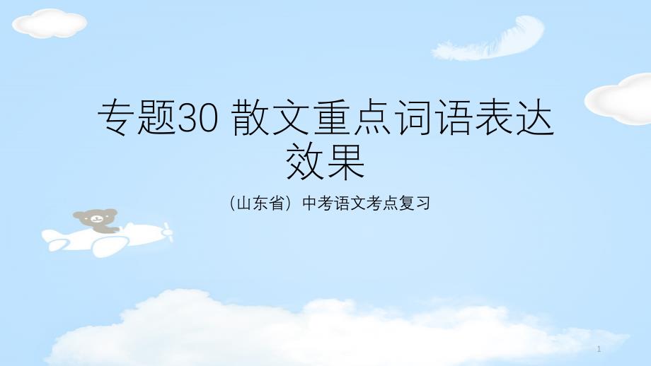 山东省中考语文考点：30散文重点词语表达效果课件_第1页