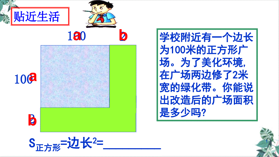 人教版数学完全平方公式优质ppt课件_第1页