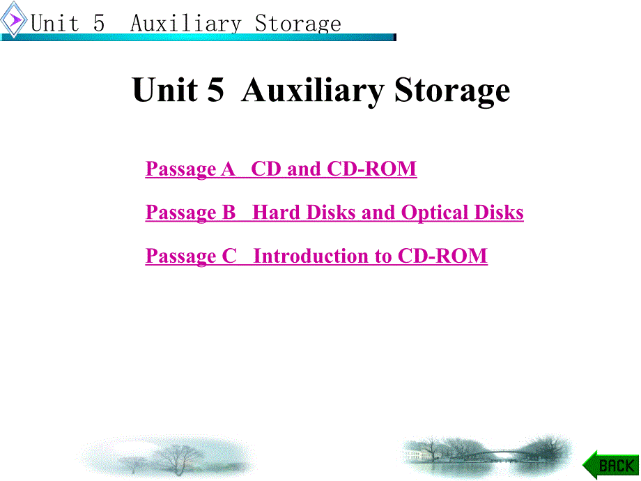 电子信息类专业英语（西电第二版）Unit 5Auxiliary Storage_第1页