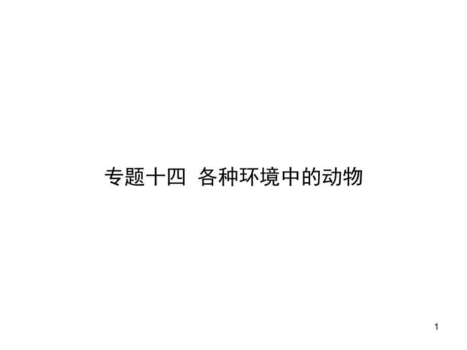 专题十四各种环境中的动物课件_第1页