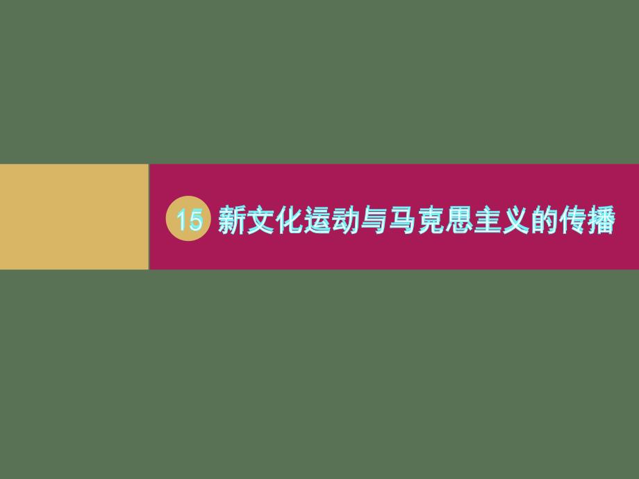 人教版高中历史必修3 第15课-新文化运动与马克思主义的传播ppt课件_第1页