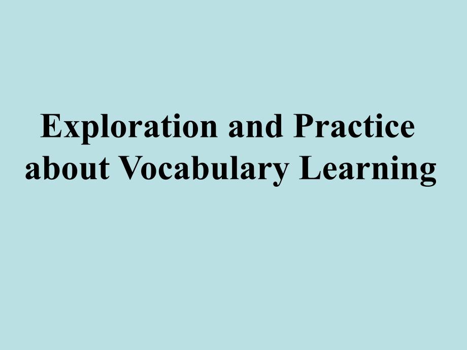 人教高中英语必修4Unit1-Vocabulary-Learningppt课件_第1页