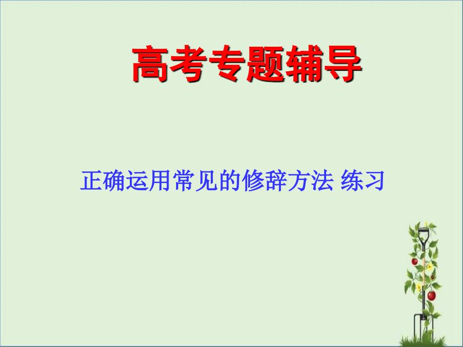 2011年高考语文二轮复习：正确运用常见的修辞方法-课件1_第1页