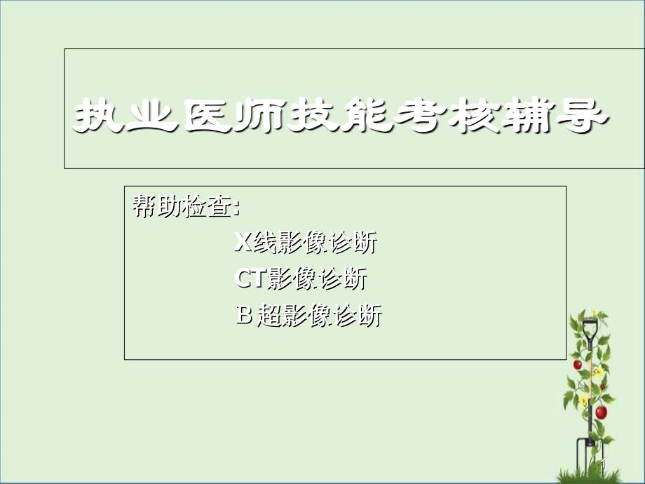 2015临床执业医师实践技能考试影像学(X线、CT、B超)精讲_第1页