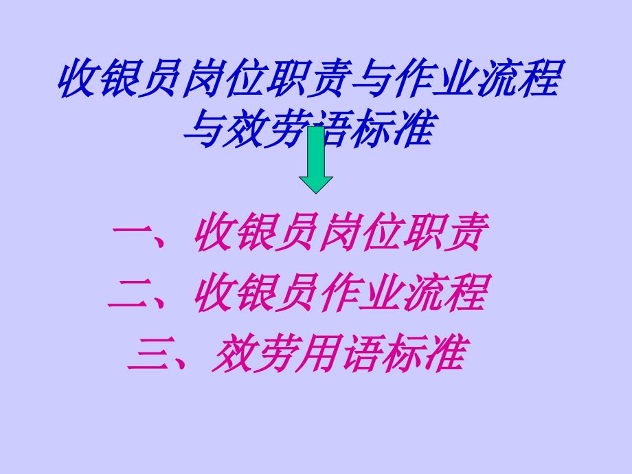 收银员岗位职责与作业流程与服务语规范_第1页