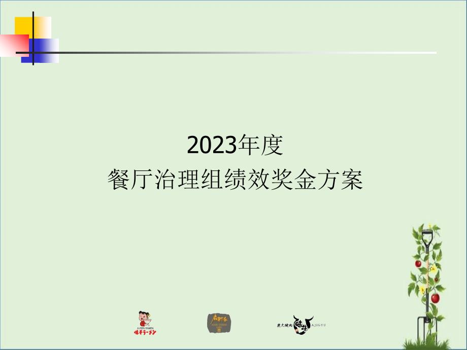 2009年度餐厅管理组绩效奖金方案_第1页