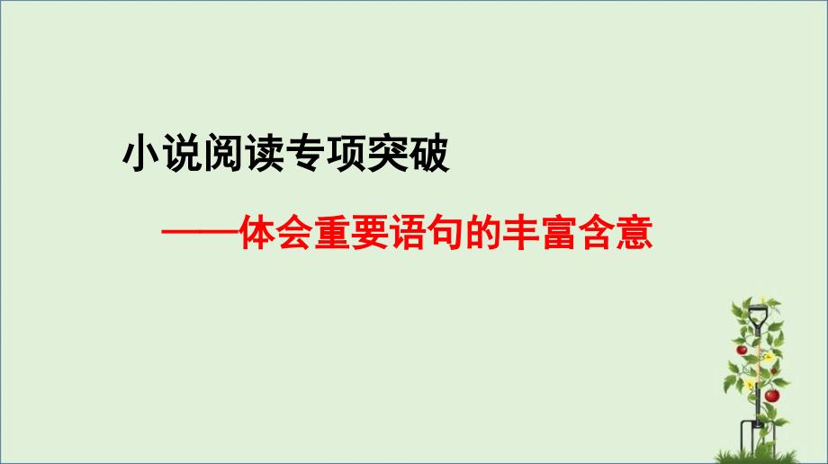 2017年理解小说中重要句子含义解题指导_第1页